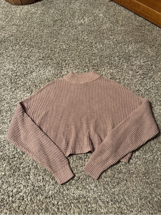Hollister Sweaters - Hollister Cropped Mock Neck Sweater in Dusty Pink